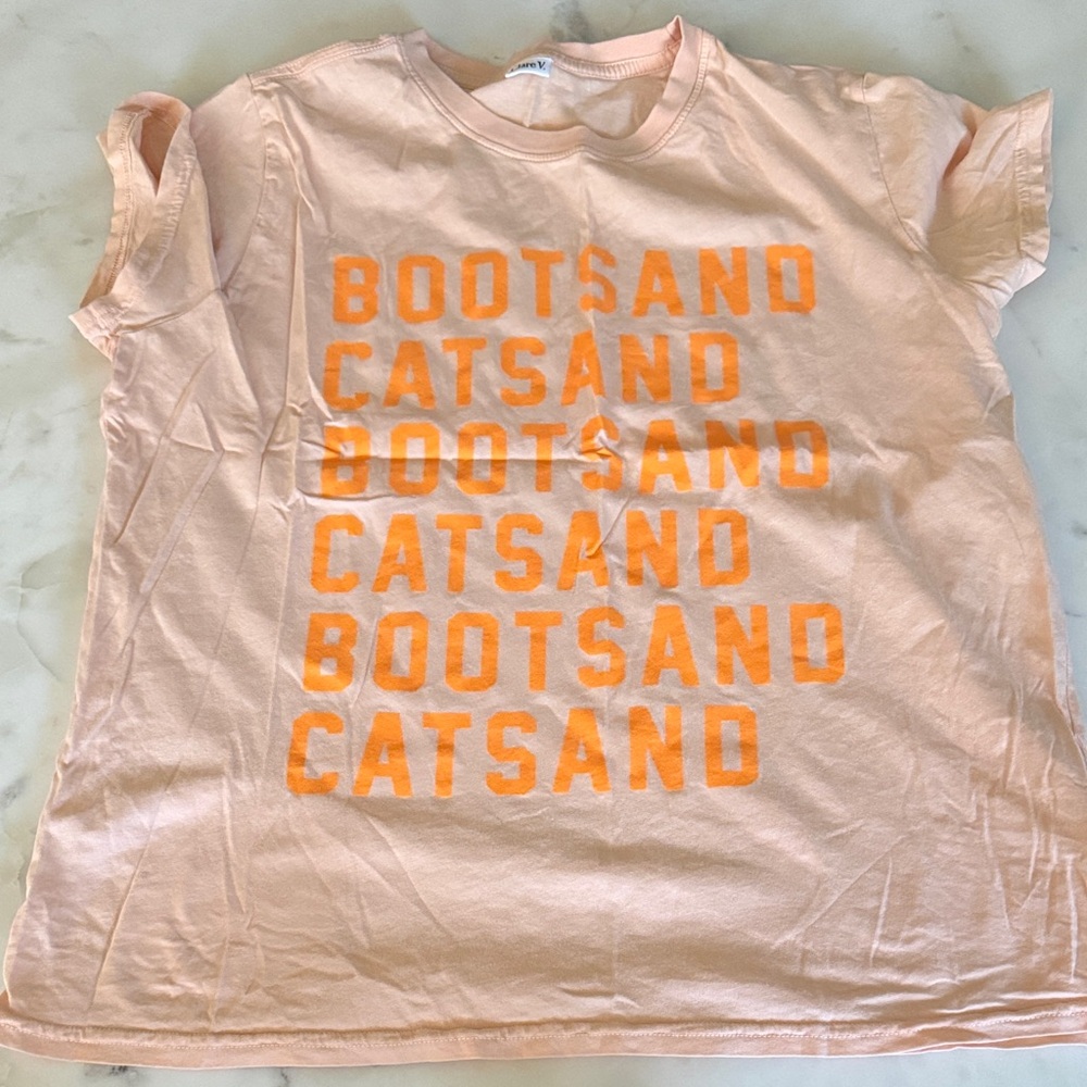 Clare V Peach and Orange Short Sleeve Tee